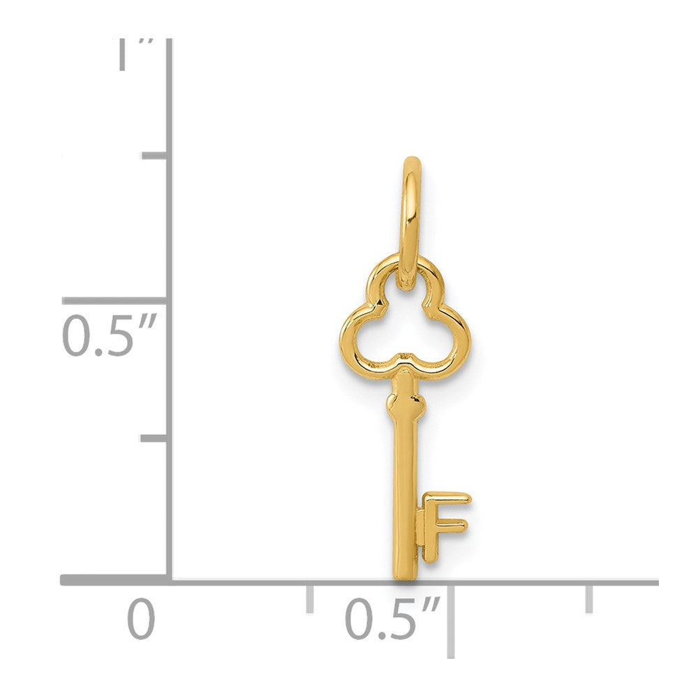 14K Gelbgold Key Buchstabe F Initiale Charm