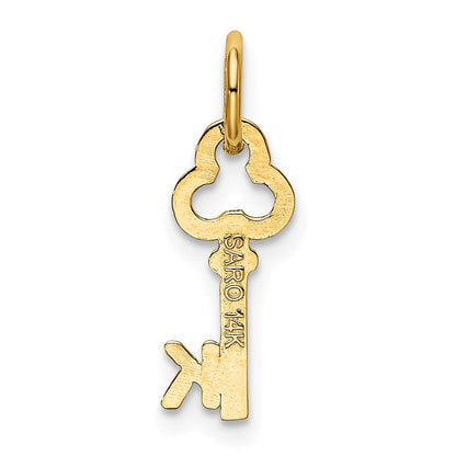 14K Gelbgold Key Buchstabe K Initiale Charm