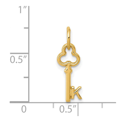14K Gelbgold Key Buchstabe K Initiale Charm