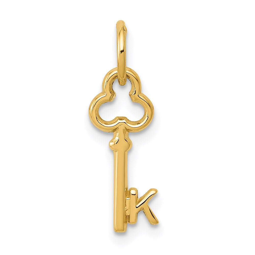 14K Gelbgold Key Buchstabe K Initiale Charm