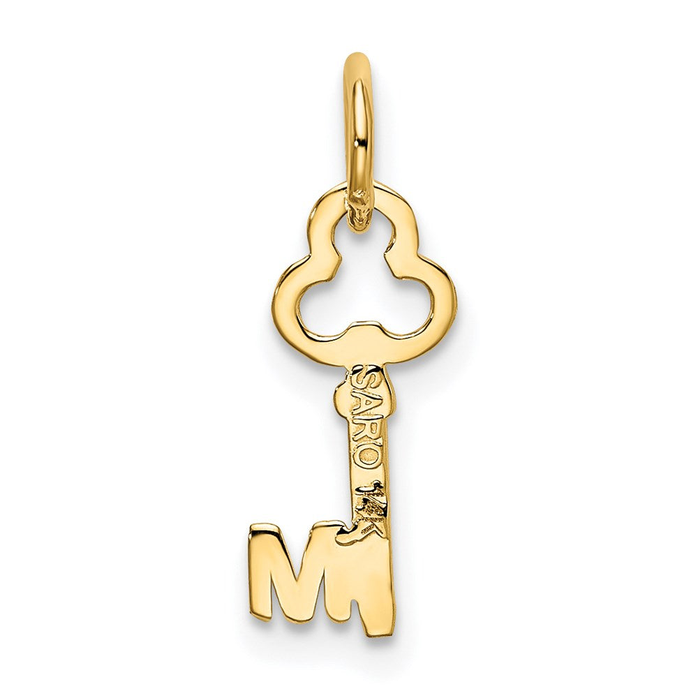 14K Gelbgold Key Buchstabe M Initiale Charm