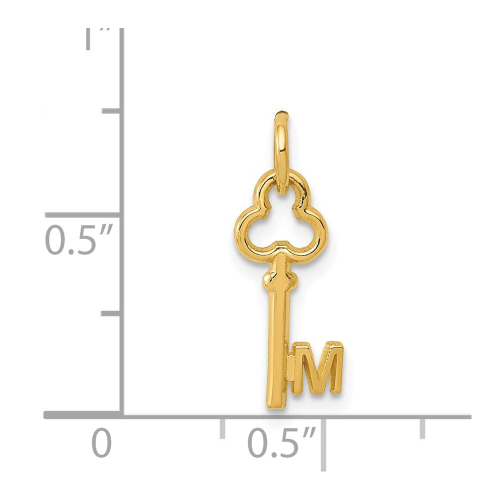 14K Gelbgold Key Buchstabe M Initiale Charm