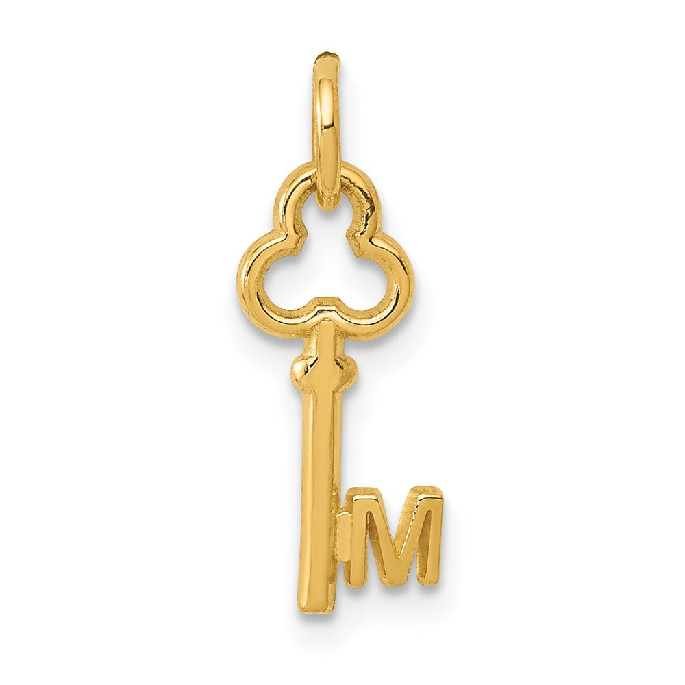 14K Gelbgold Key Buchstabe M Initiale Charm