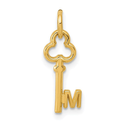 14K Gelbgold Key Buchstabe M Initiale Charm