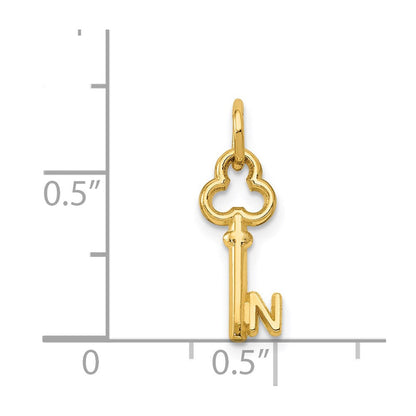14K Gelbgold Key Buchstabe N Initiale Charm