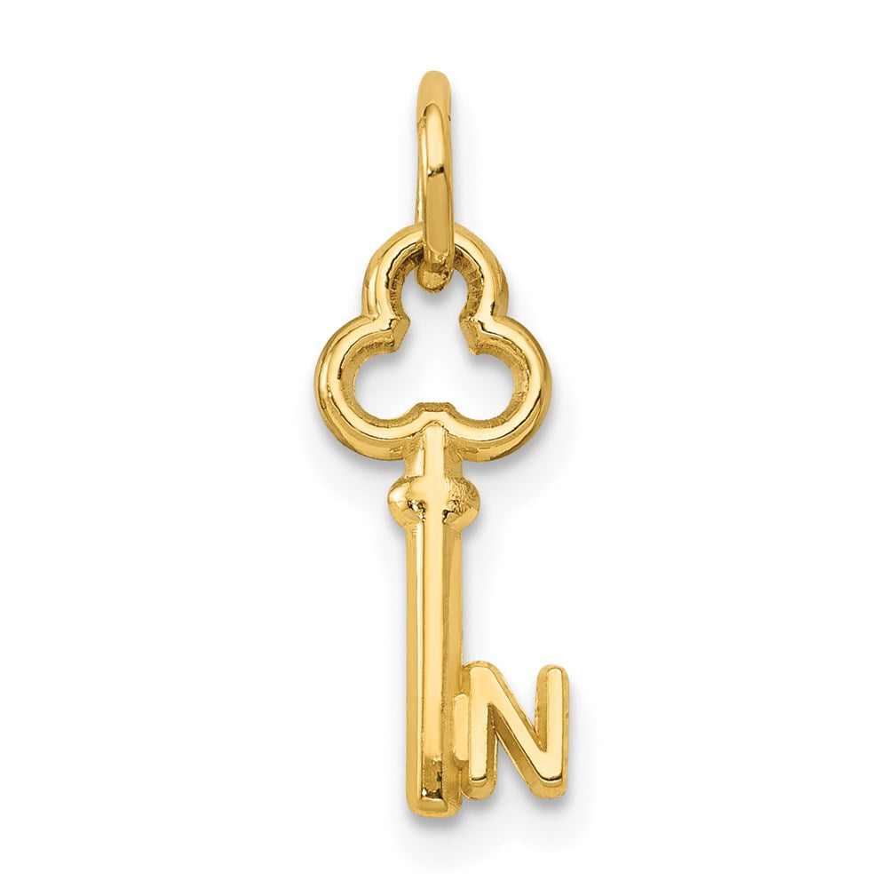 14K Gelbgold Key Buchstabe N Initiale Charm
