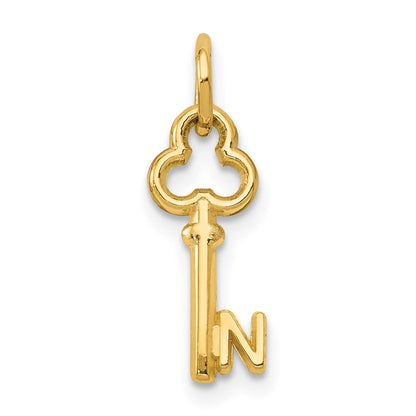 14K Gelbgold Key Buchstabe N Initiale Charm