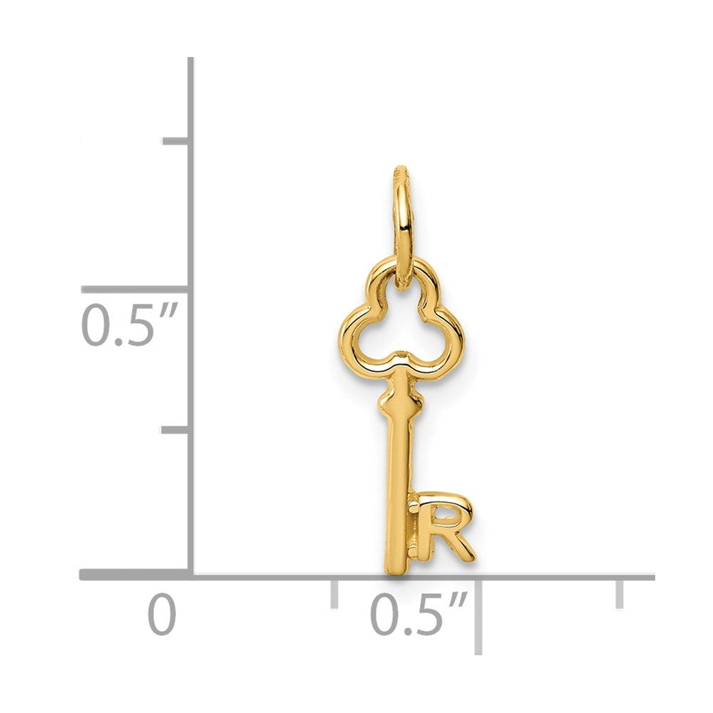 14K Gelbgold Key Buchstabe R Initiale Charm