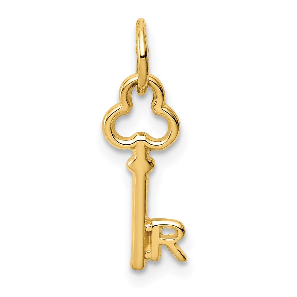 14K Gelbgold Key Buchstabe R Initiale Charm