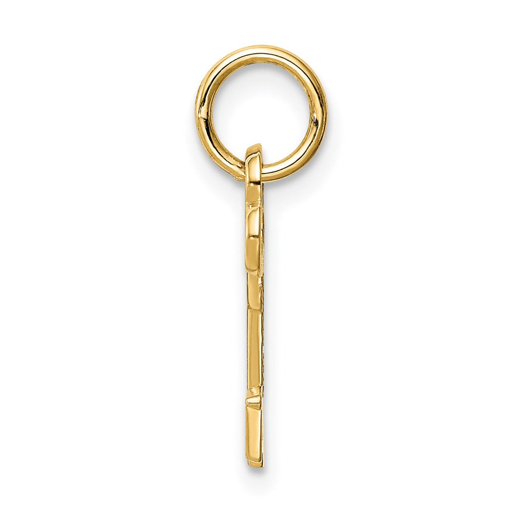 14K Gelbgold Key Buchstabe T Initiale Charm