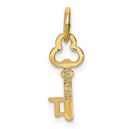 14K Gelbgold Key Buchstabe T Initiale Charm