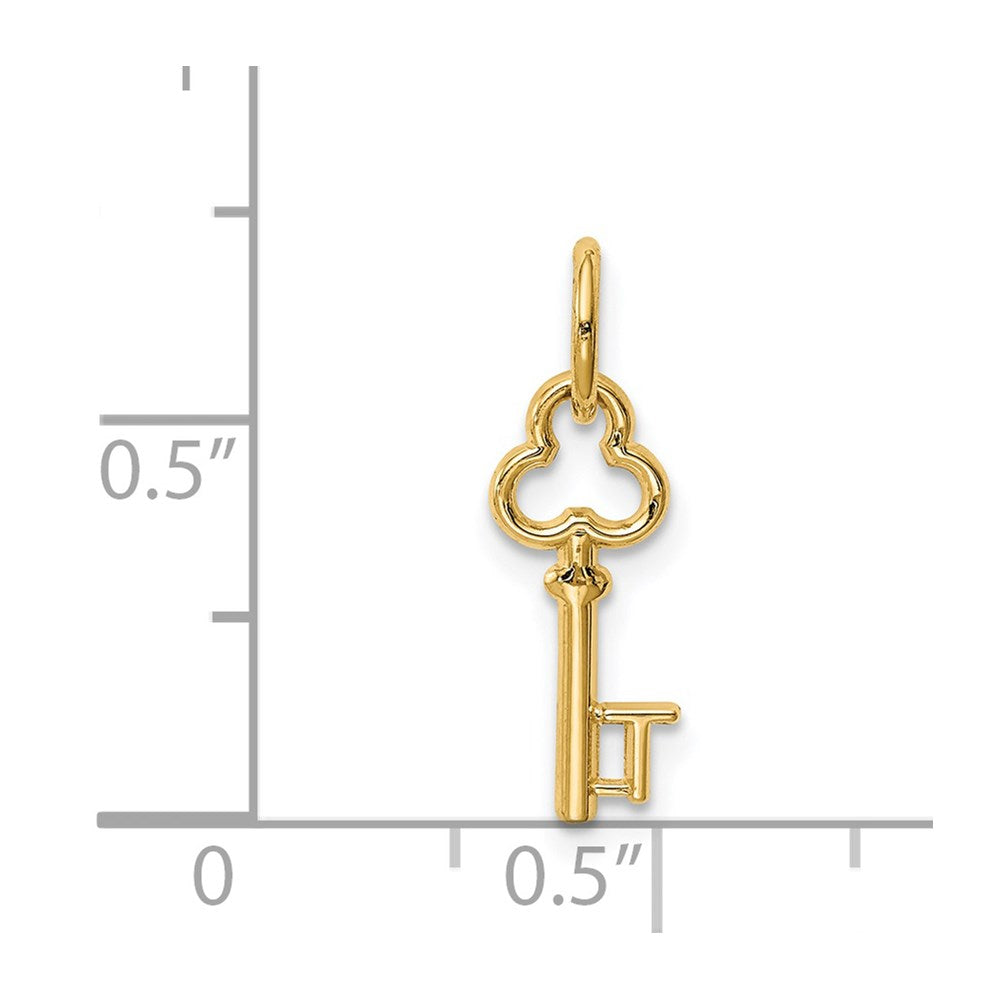 14K Gelbgold Key Buchstabe T Initiale Charm