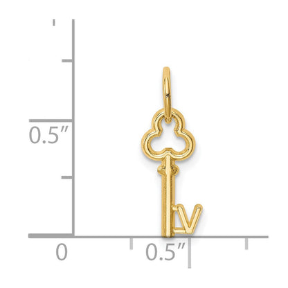 14K Gelbgold Key Buchstabe V Initiale Charm