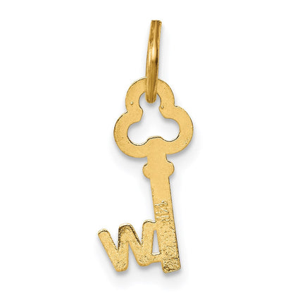 14K Gelbgold Key Buchstabe W Initiale Charm