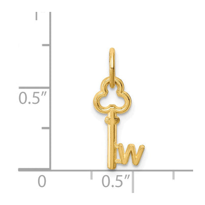 14K Gelbgold Key Buchstabe W Initiale Charm