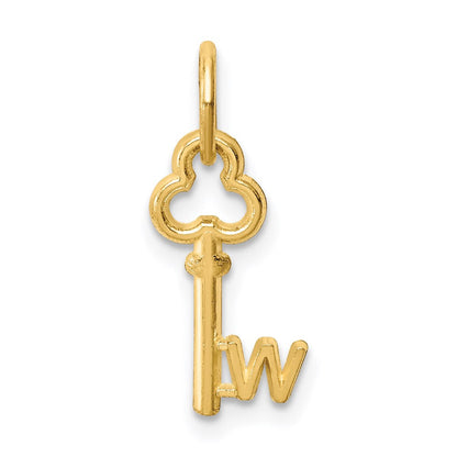 14K Gelbgold Key Buchstabe W Initiale Charm