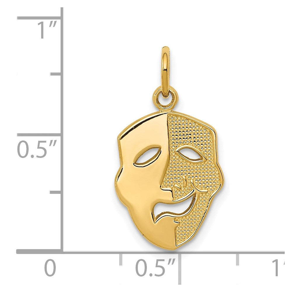 14K Gelbgold Comedy Mask Charm