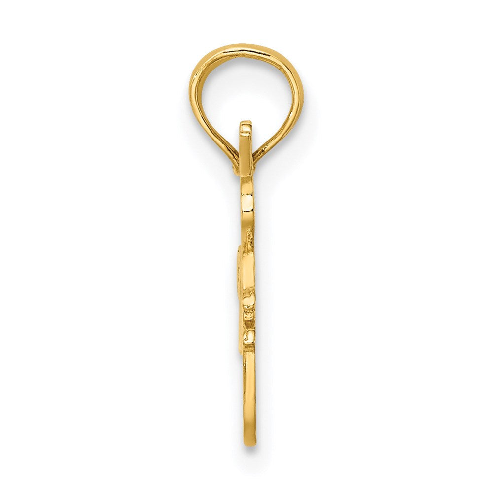 14K Gelbgold I Herz Dancing mit Dancer Charm