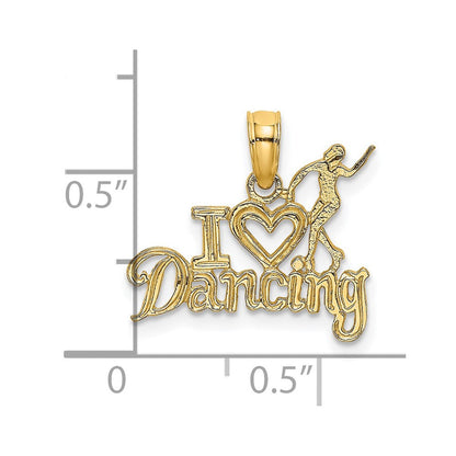 14K Gelbgold I Herz Dancing mit Dancer Charm