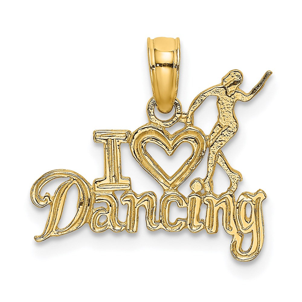 14K Gelbgold I Herz Dancing mit Dancer Charm