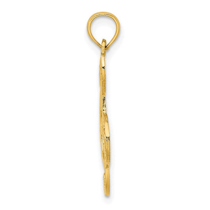 14K Gelbgold Noten Schlüssel Charm