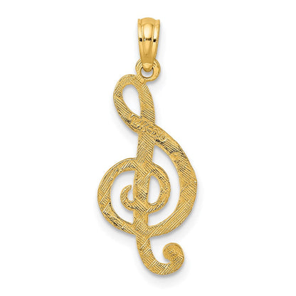 14K Gelbgold Noten Schlüssel Charm