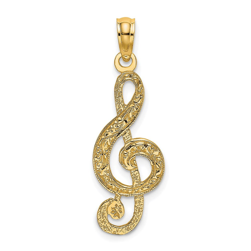 14K Gelbgold Noten Schlüssel Charm