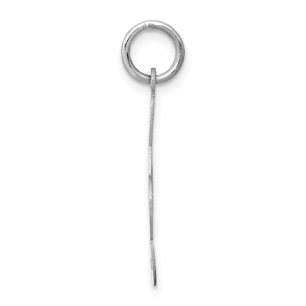 14K Weißgold Poliert Noten Schlüssel Charm