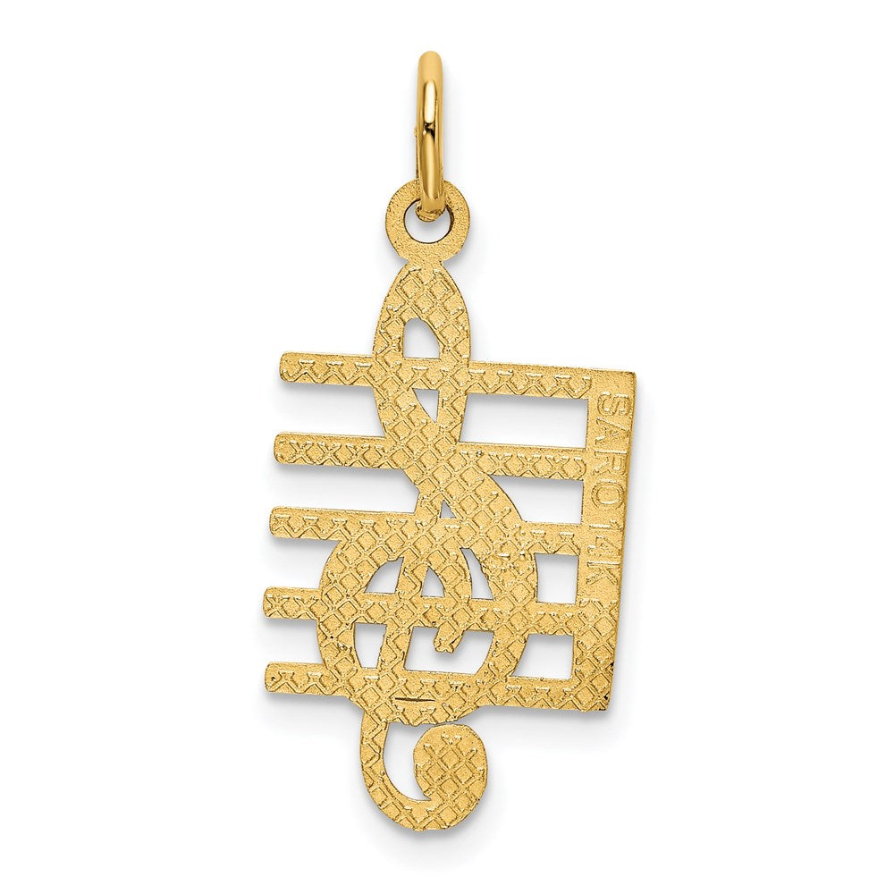 14K Gelbgold Musical Staff Charm