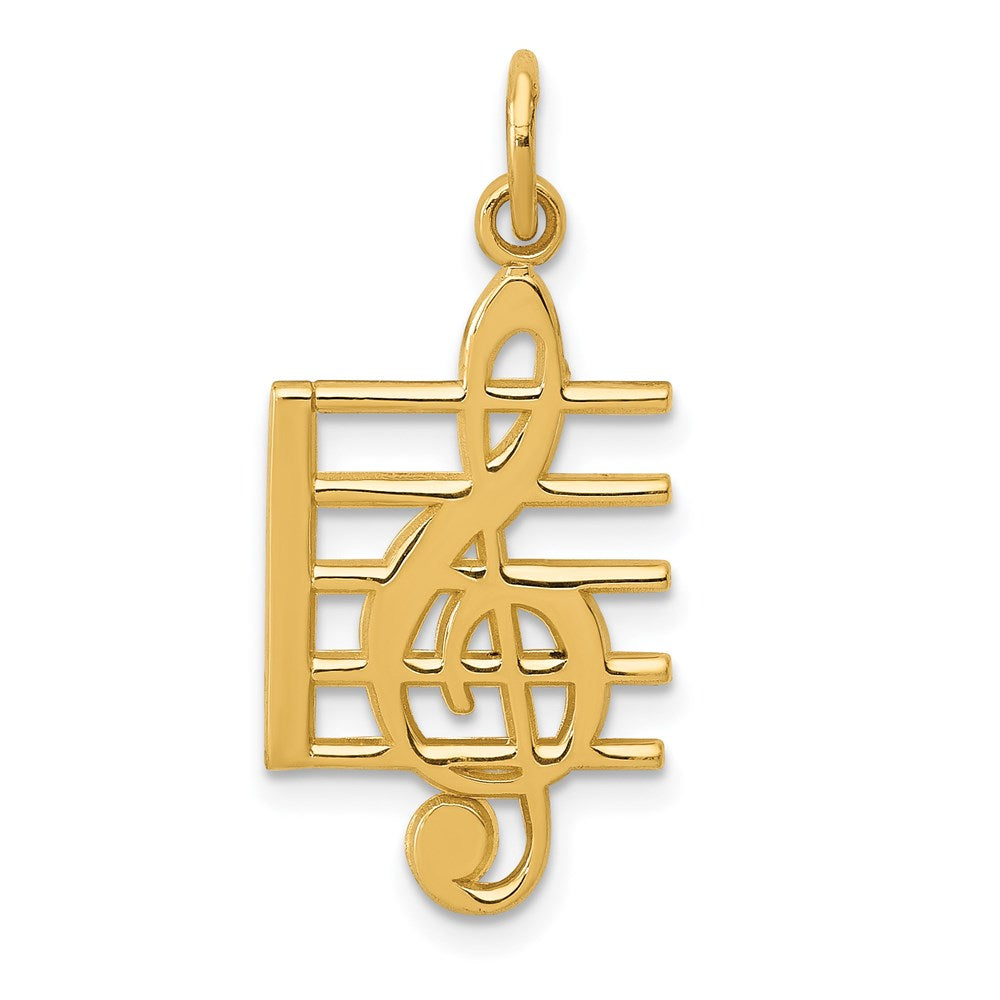 14K Gelbgold Musical Staff Charm