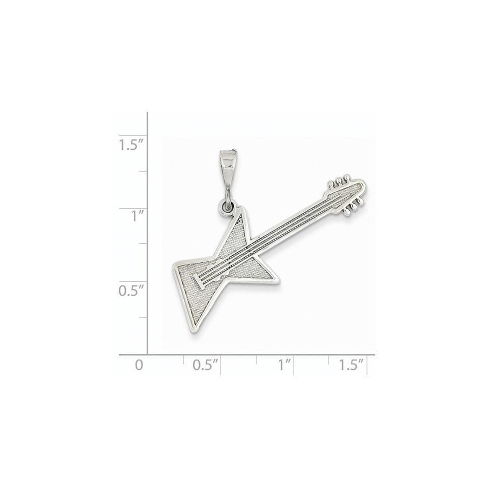 14K Weißgold WG Gitarren-Anhänger