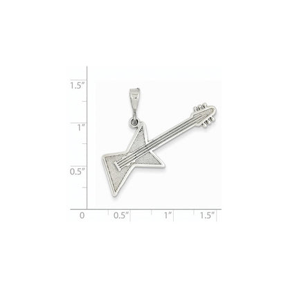 14K Weißgold WG Gitarren-Anhänger