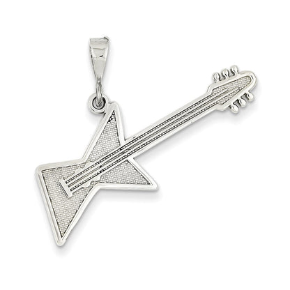 14K Weißgold WG Gitarren-Anhänger