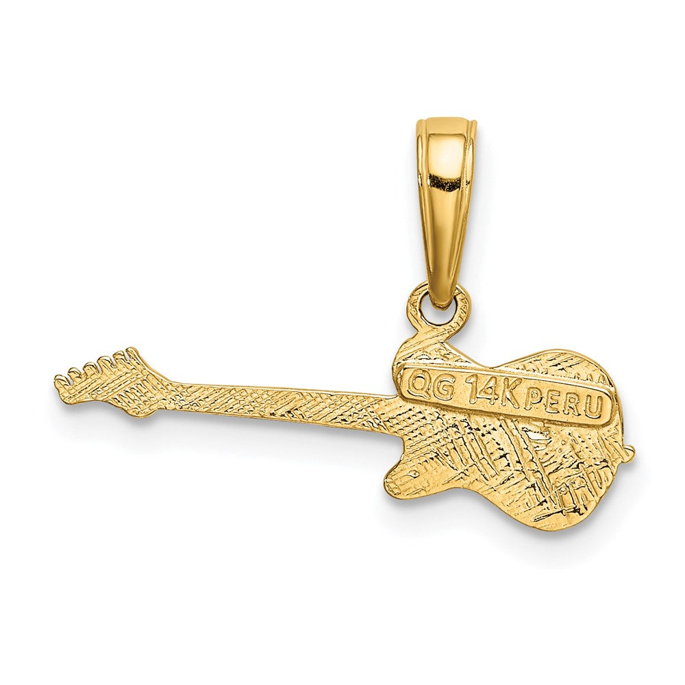 14K Gelbgold Electric Gitarre Anhänger