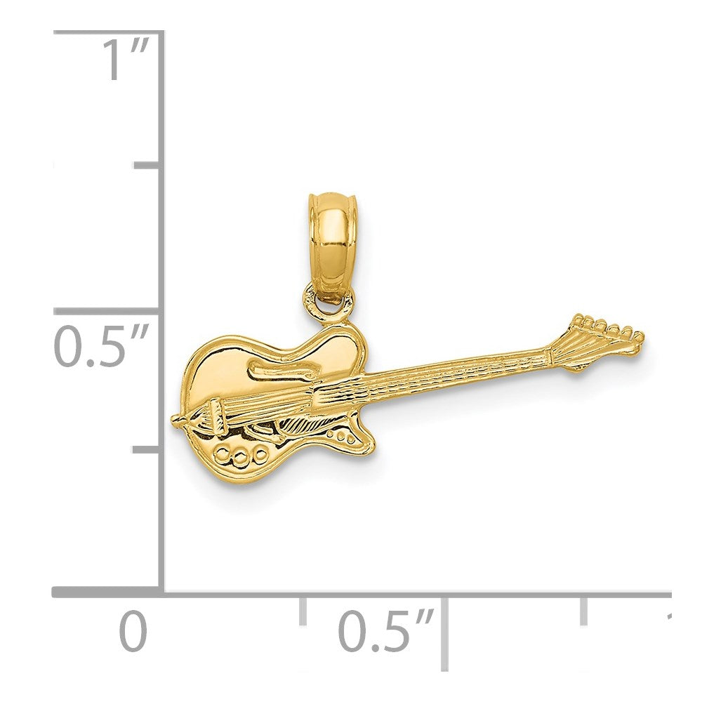 14K Gelbgold Electric Gitarre Anhänger