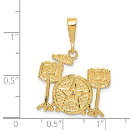 14K Gelbgold Schlagzeug-Charm