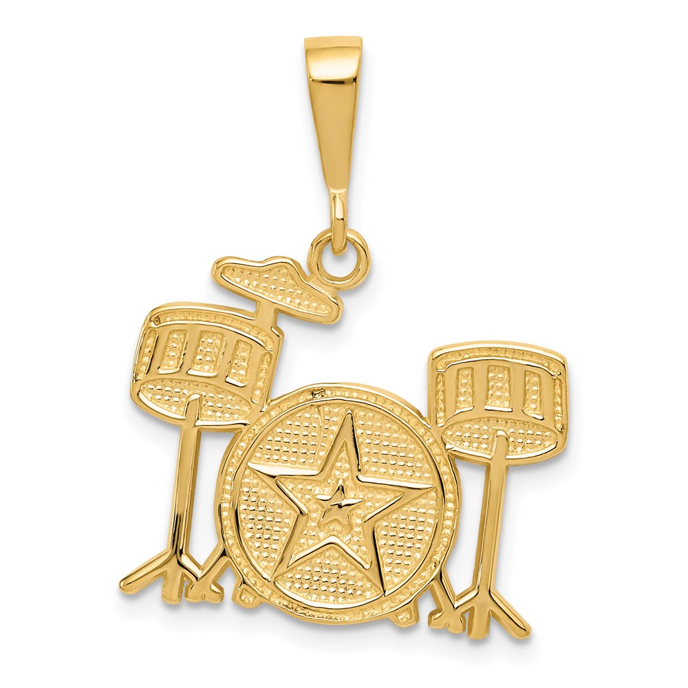 14K Gelbgold Schlagzeug-Charm