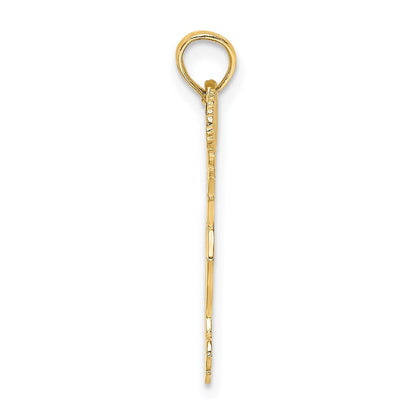 14K Gelbgold Cheerleader mit Pom-poms Charm