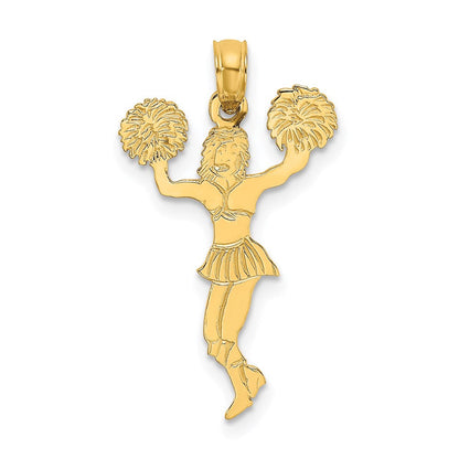 14K Gelbgold Cheerleader mit Pom-poms Charm