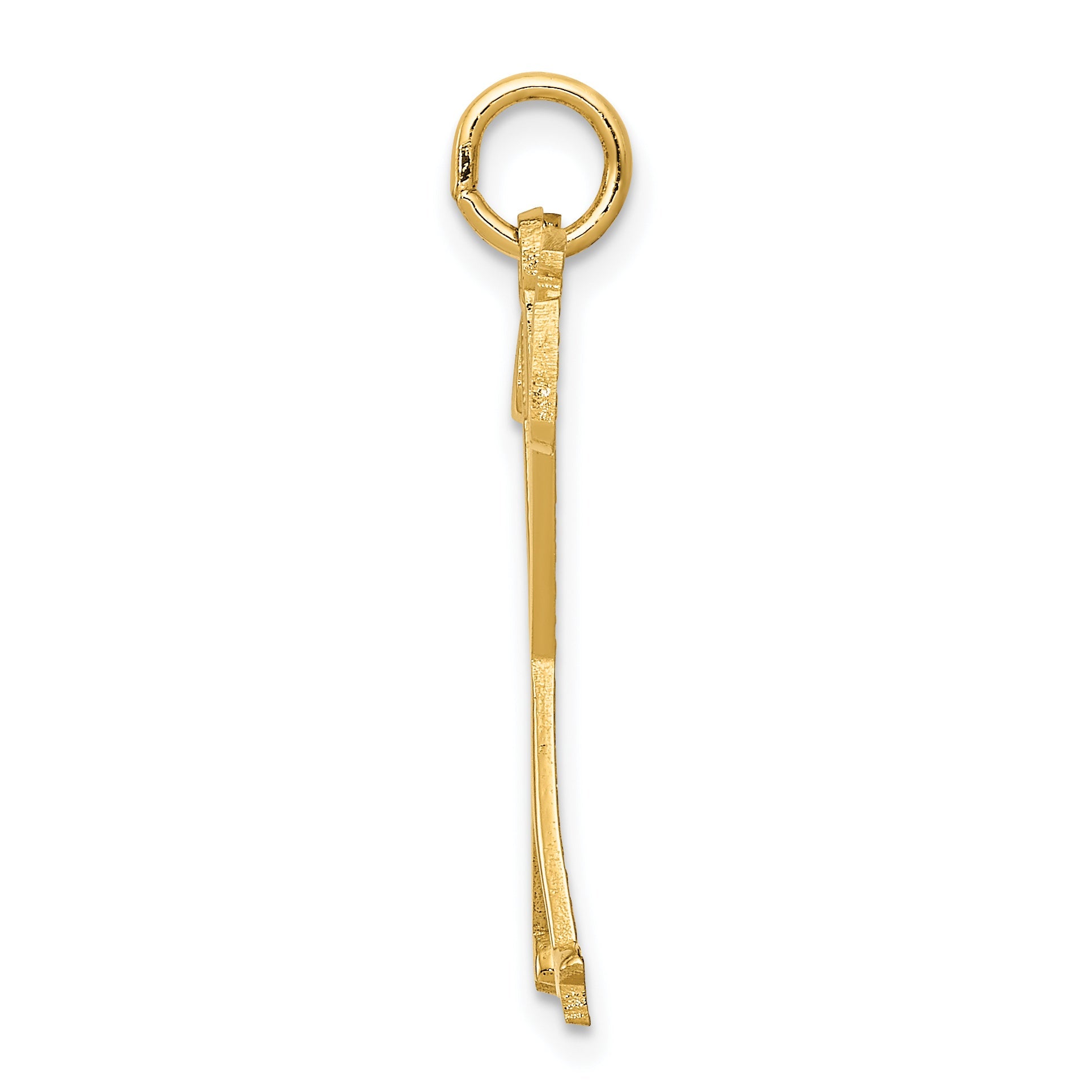 14K Gelbgold Ski Poles Charm