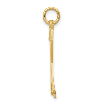 14K Gelbgold Ski Poles Charm