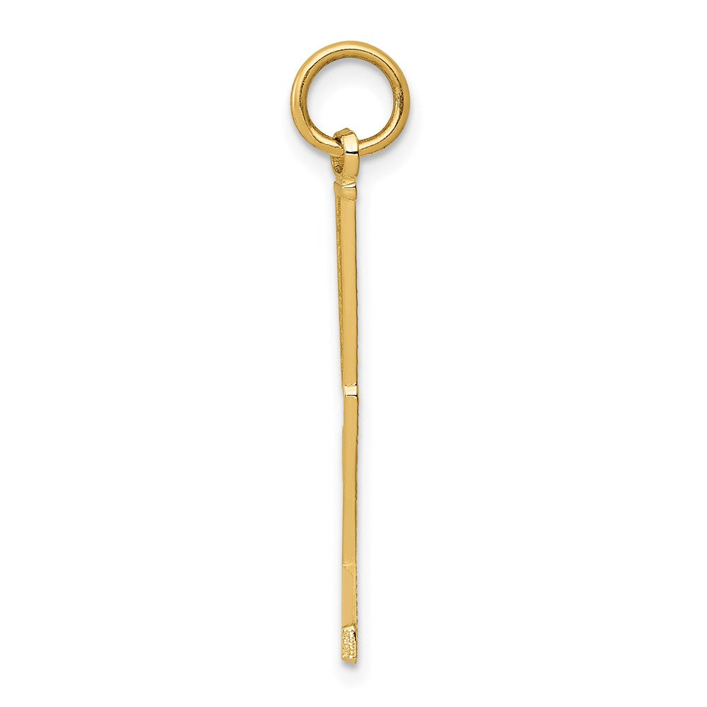 14K Gelbgold Goalie Stick Charm