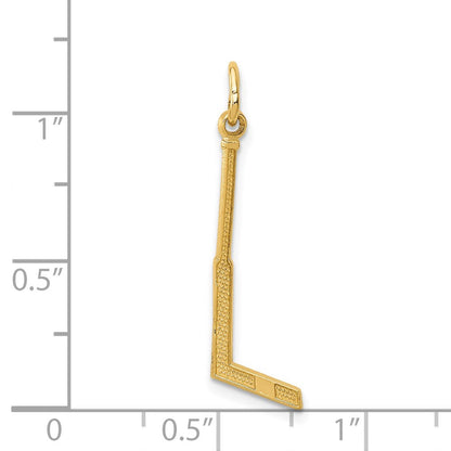 14K Gelbgold Goalie Stick Charm