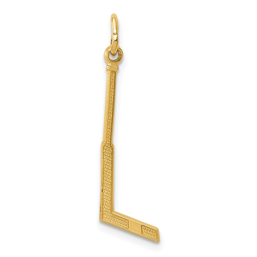 14K Gelbgold Goalie Stick Charm