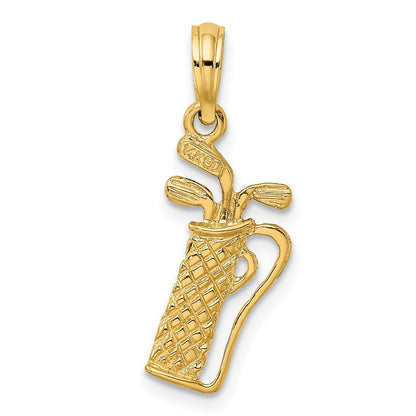 14K Gelbgold Golf Bag mit Clubs Charm
