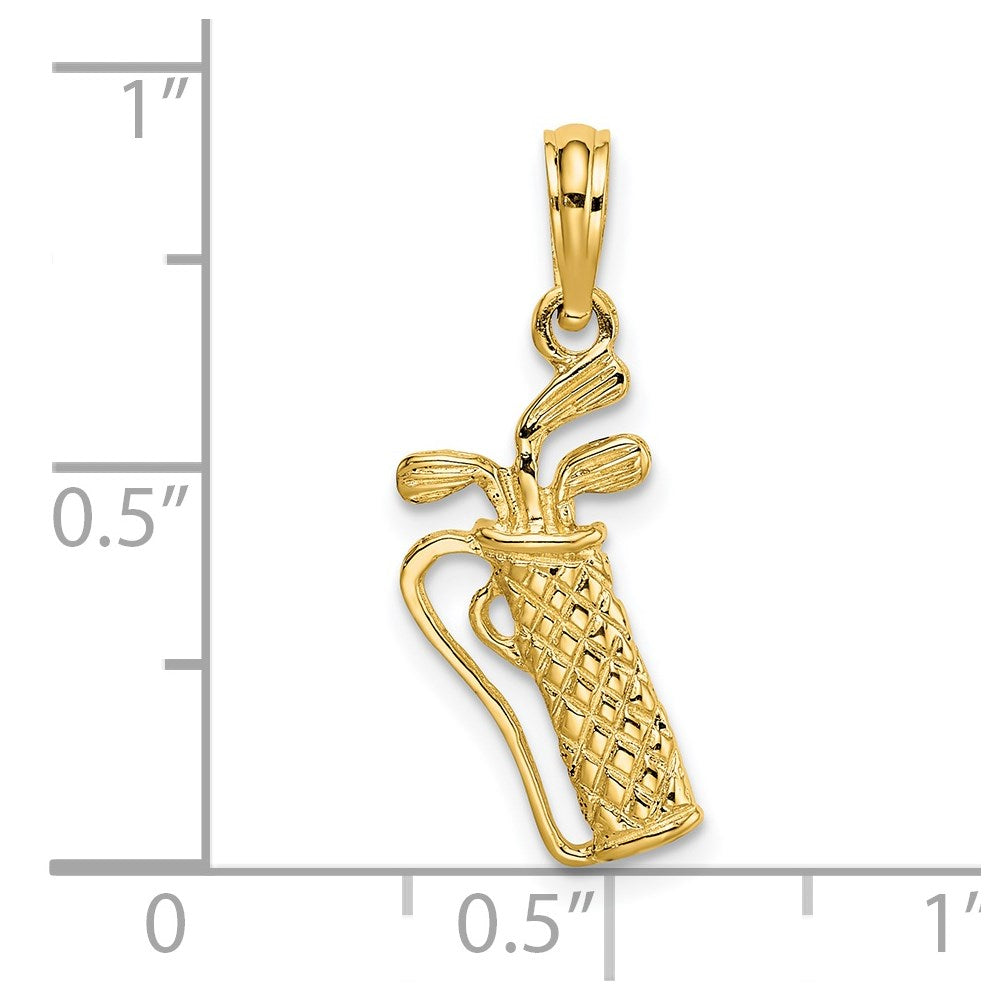 14K Gelbgold Golf Bag mit Clubs Charm
