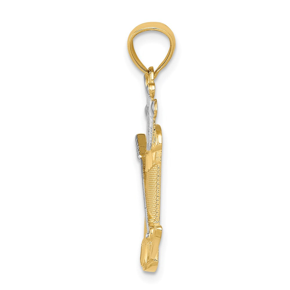 14K Gelb & Rhodium und Golf Bag Anhänger