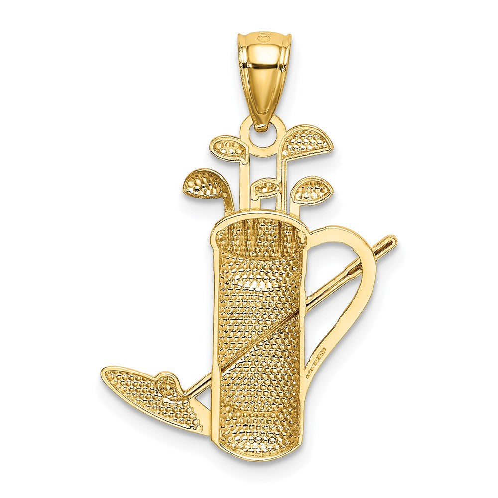 14K Gelb & Rhodium und Golf Bag Anhänger