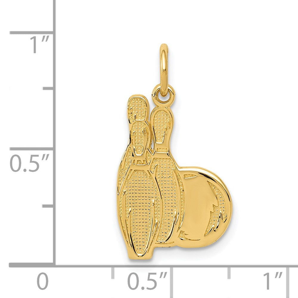 14K Gelbgold Bowling Pins Charm