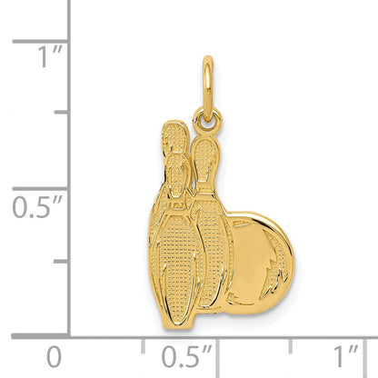 14K Gelbgold Bowling Pins Charm